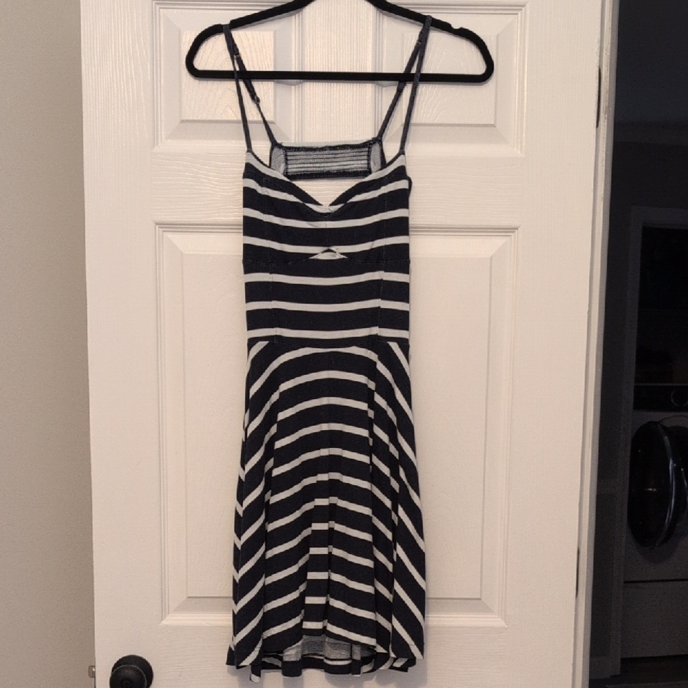 Aeropostale Navy and White Striped Dress